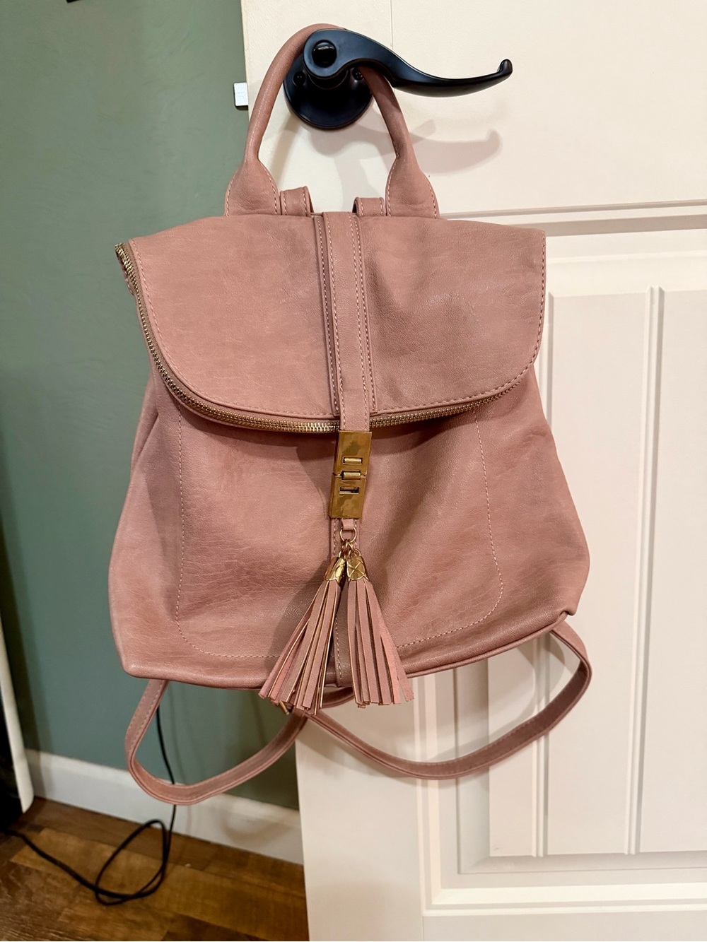 Mystique Boutique Dusty Rose Tassel Backpack